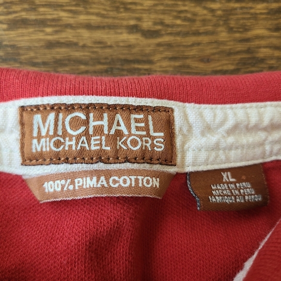 MICHAEL Michael Kors Red Polo T-Shirt Sz.XL Slim Fit - Picture 5 of 7
